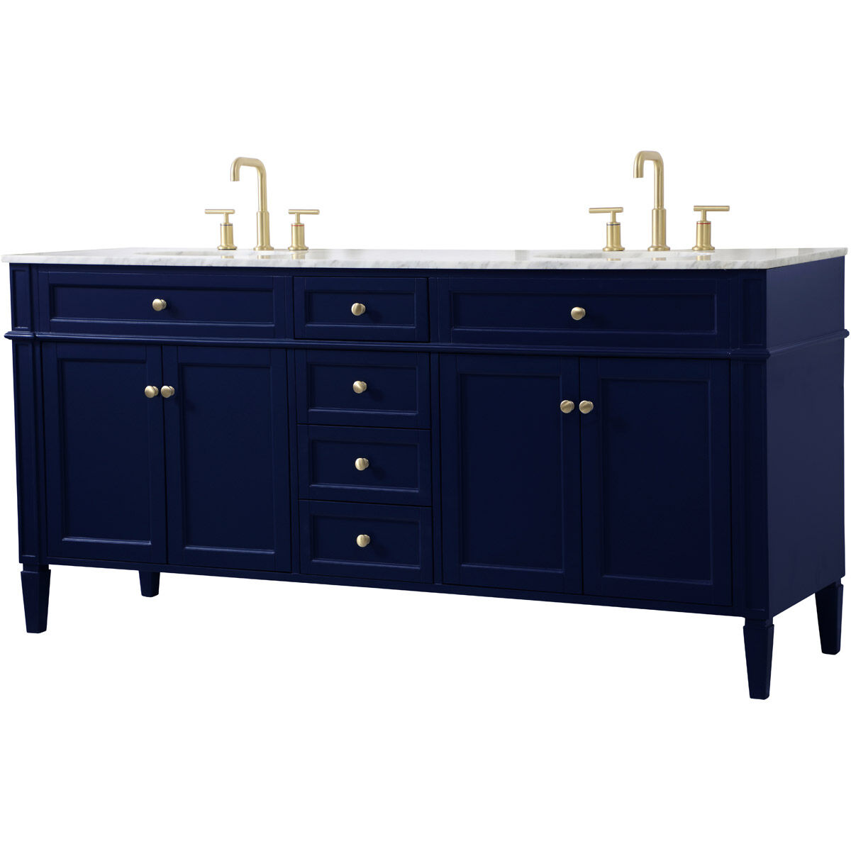Park Avenue 72 X 21.5 X 35 inch Blue Vanity Sink Set