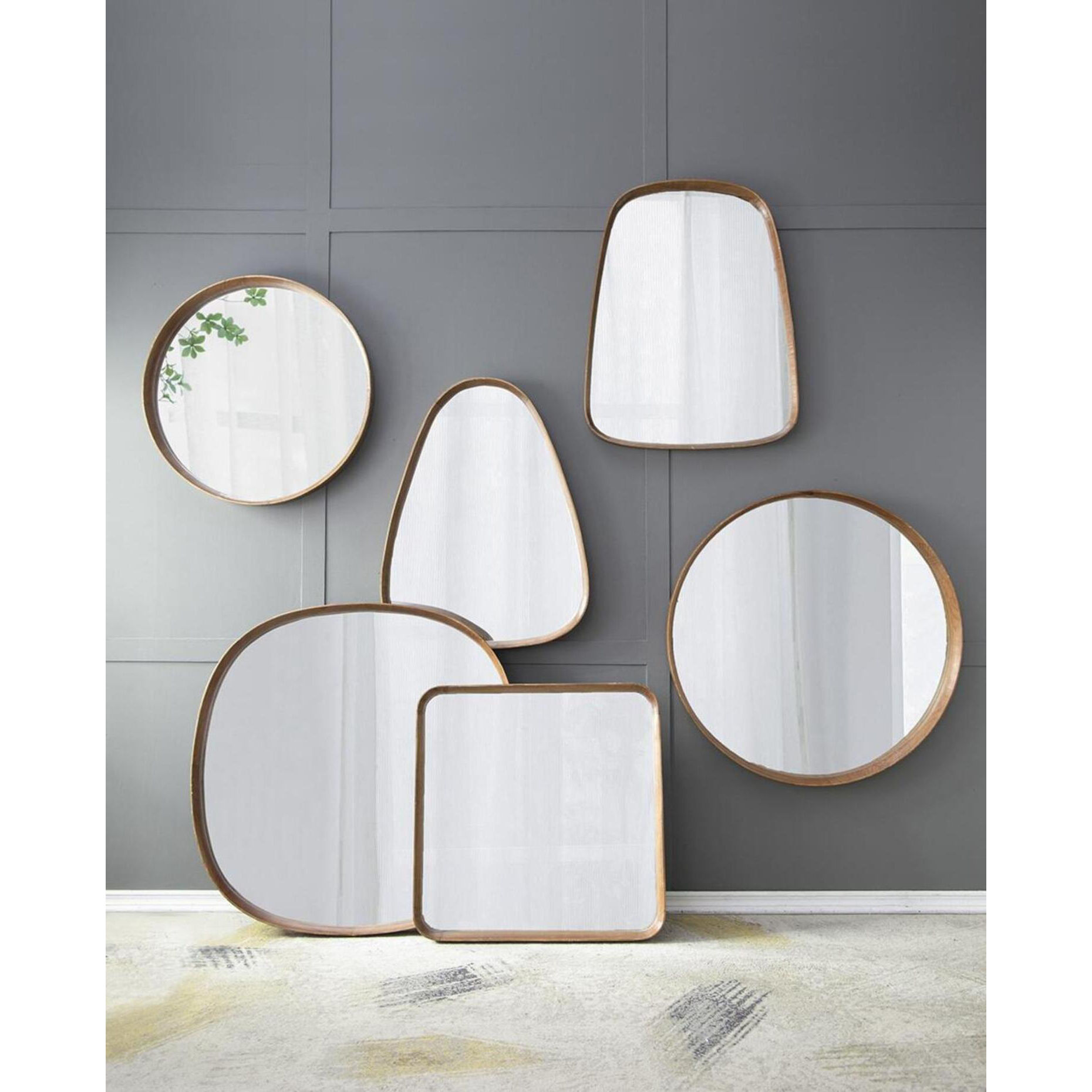 Wayne 39.4 X 39.4 inch Brown Wall Mirror