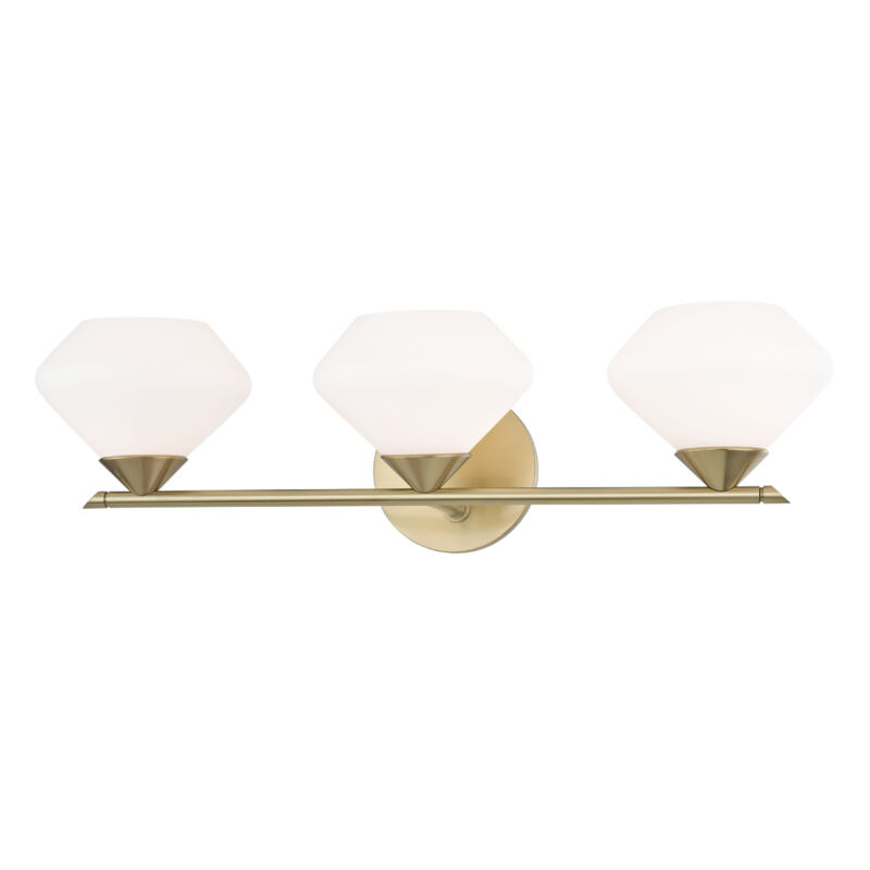 Valerie 3 Light 21.75 inch Aged Brass Bath Vanity Wall Light