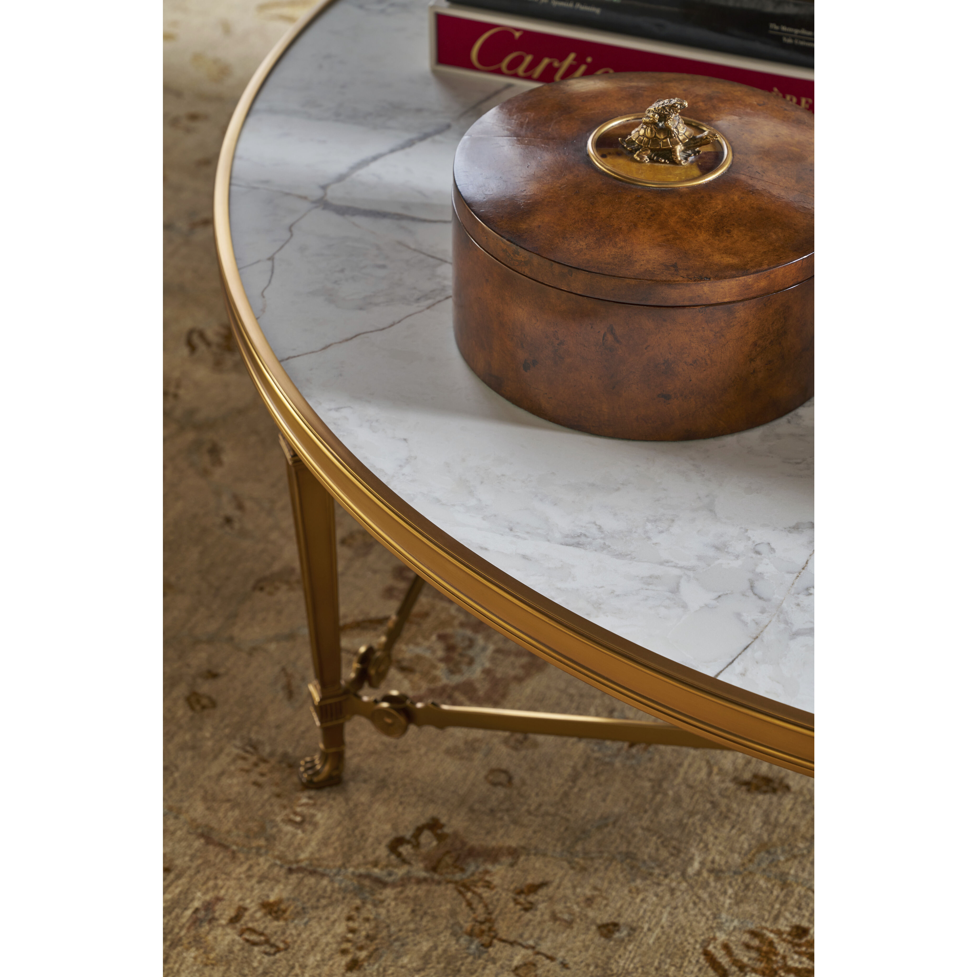 Spencer London 45 X 45 inch Cannes Brass / Lacus Quartz Cocktail Table