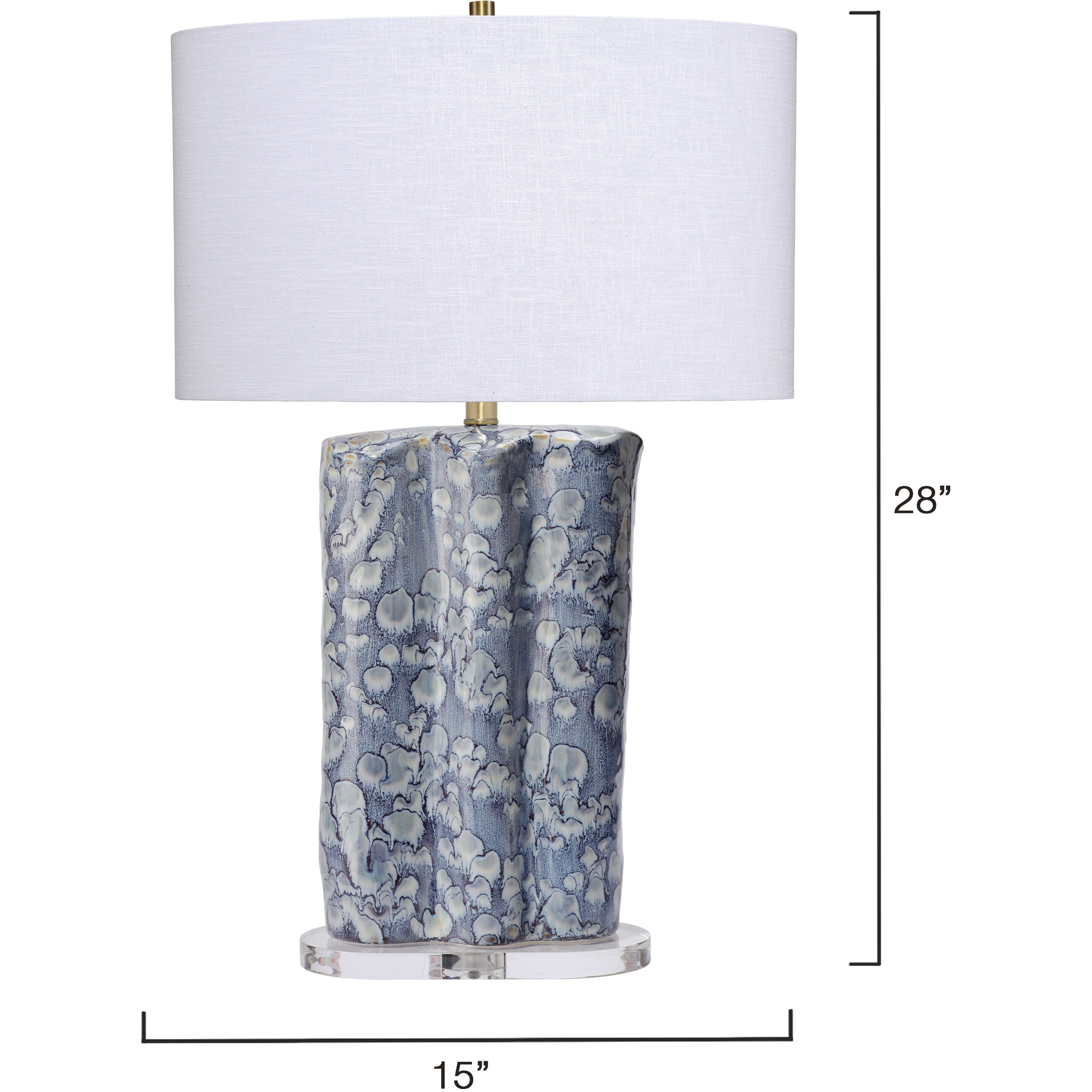 Flurry 28 inch 150.00 watt Reactive Blue Glaze Table Lamp Portable Light