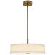 Textile Collection - Genova Family 18 inch Brushed Brass and Cream Linen Semi-Flush Ceiling Light in 18" D x 18" W x 7.5" H, EVOLV