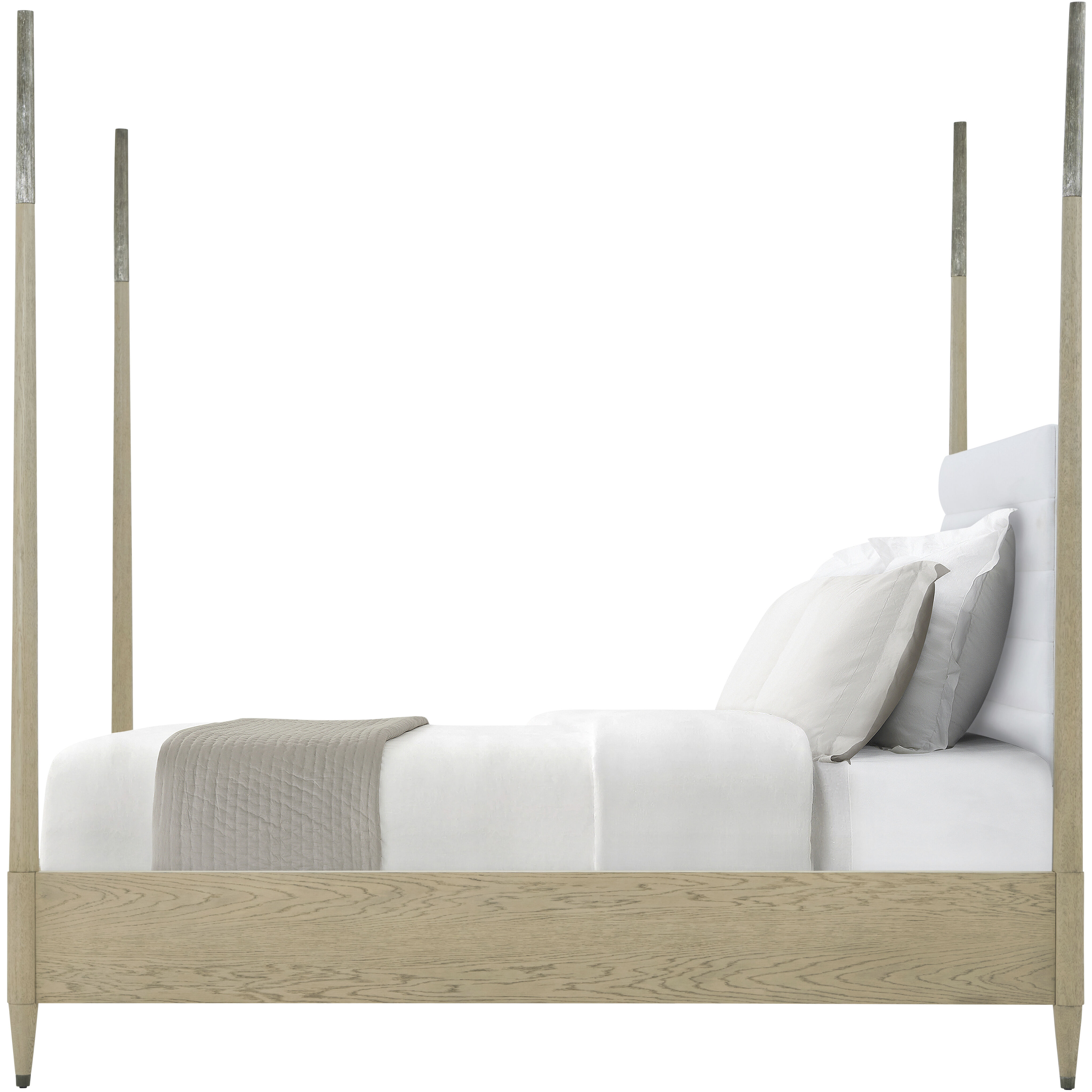 Balboa Coastal Grey Poster California King Bed, Wooden, Upholstered