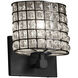 Wire Glass 1 Light 7 inch Matte Black ADA Wall Sconce Wall Light in Grid with Clear Bubbles, Incandescent, Oval