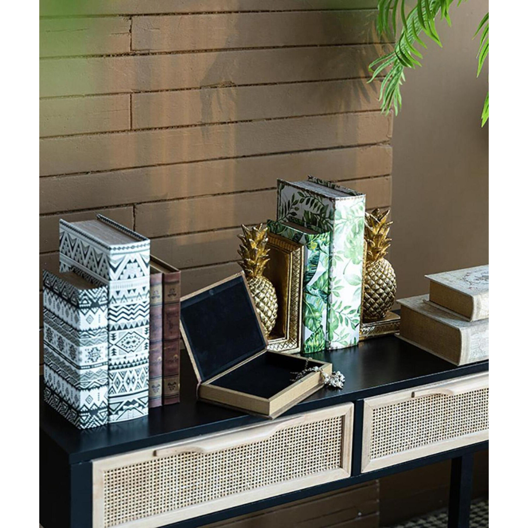 Anita 7 X 3.2 inch White Book Box, Set of 4