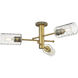 Crown Point 3 Light 29.38 inch Brushed Brass Flush Mount Ceiling Light in Deco Swirl Glass
