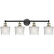 Niagra 4 Light 33.5 inch Black Antique Brass and Clear Bath Vanity Light Wall Light