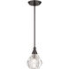 Brussels 1 Light 7 inch Black Chrome Pendant Ceiling Light, Crystal, Single