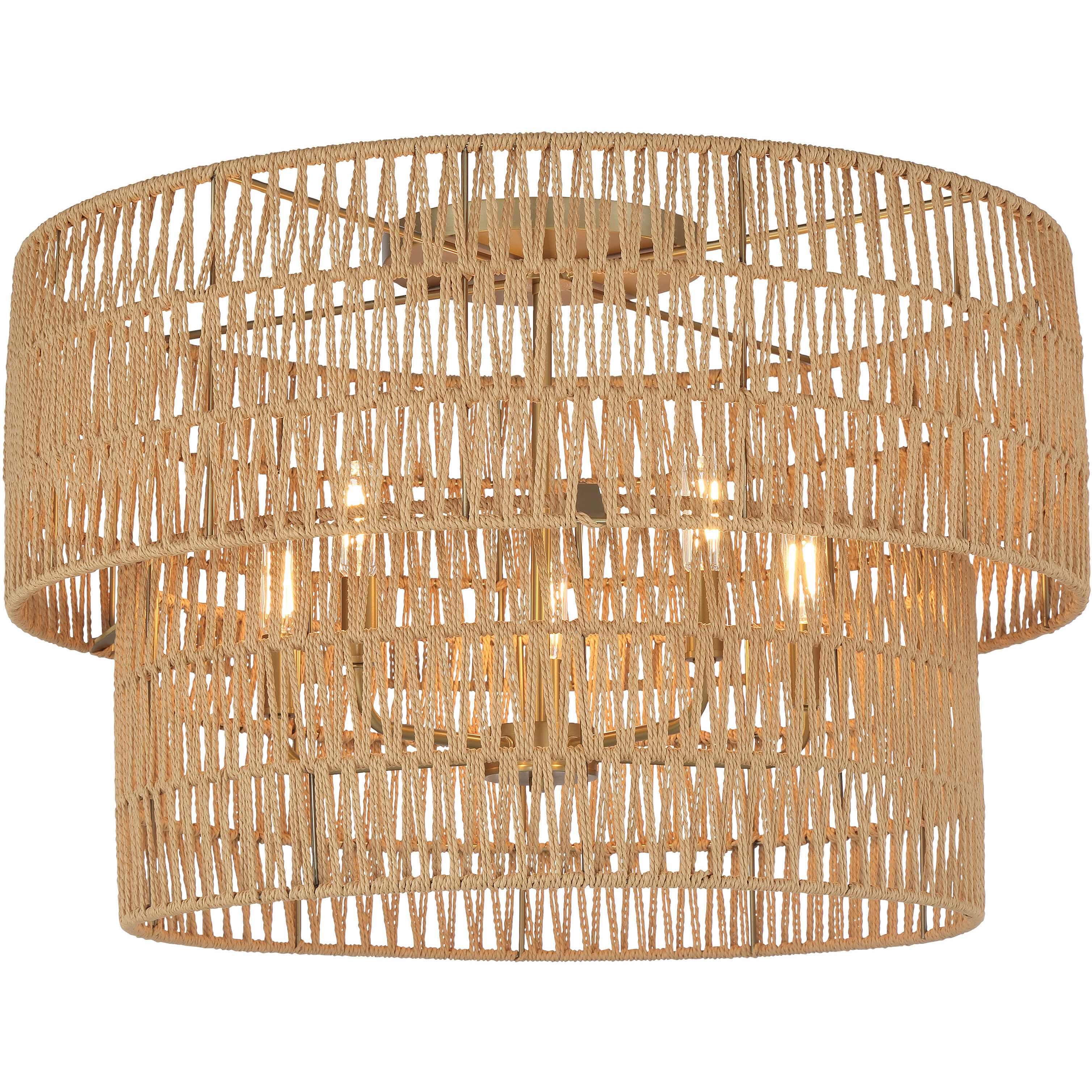 Bungalow Heaven 5 Light 26 inch Soft Brass Flush Mount Ceiling Light