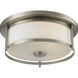 Savannah 2 Light 13.75 inch Brushed Nickel Flush Mount Ceiling Light