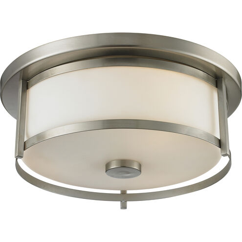 Savannah 2 Light 13.75 inch Brushed Nickel Flush Mount Ceiling Light