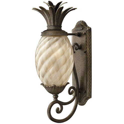 Plantation LED 21 inch Pearl Bronze Outdoor Wall Mount Lantern, Small