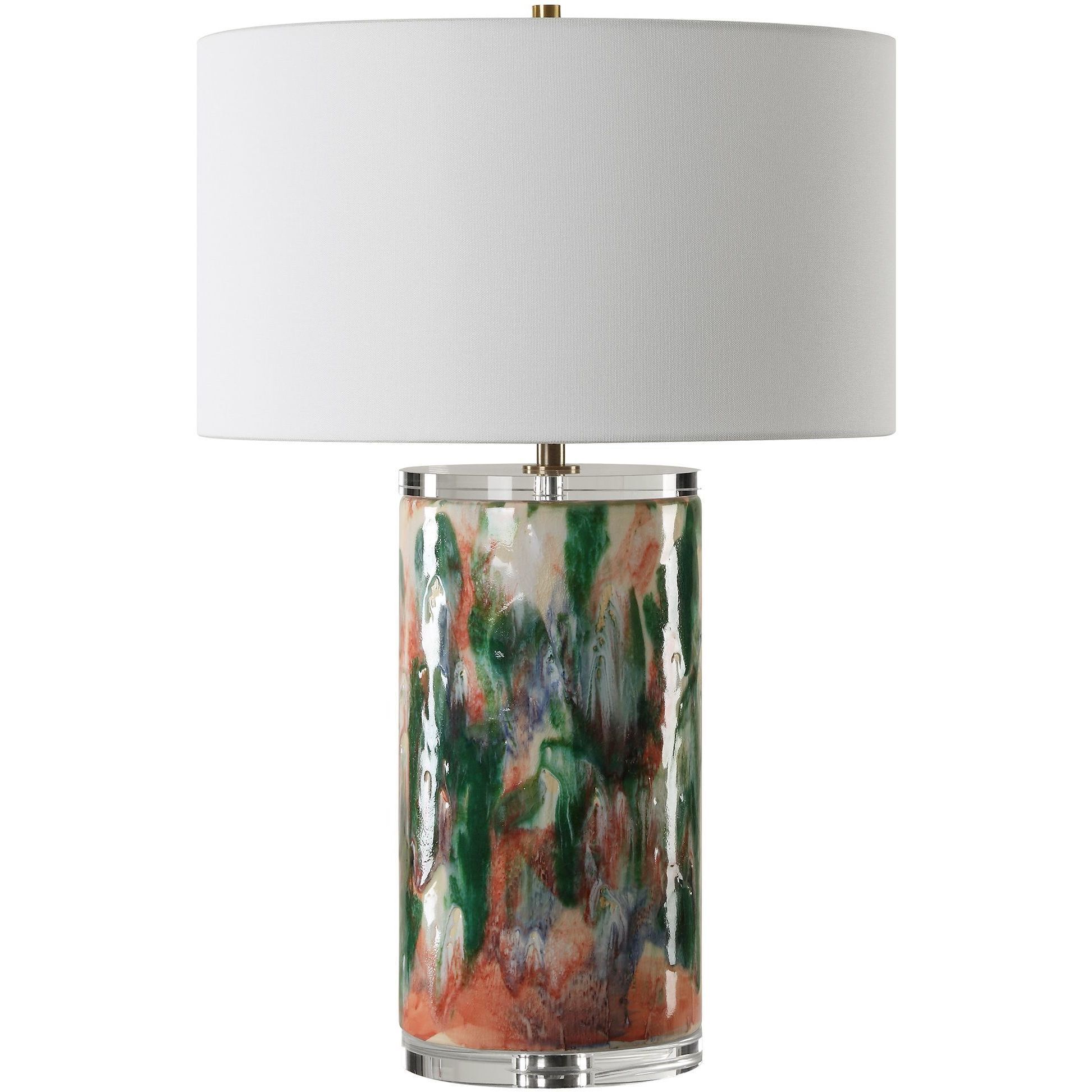 Verdant 27.75 inch 150.00 watt Multi-Colored with Brass and Crystal Table Lamp Portable Light