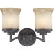 Harmony 2 Light 13.5 inch Dark Chocolate Bronze Vanity Light Wall Light
