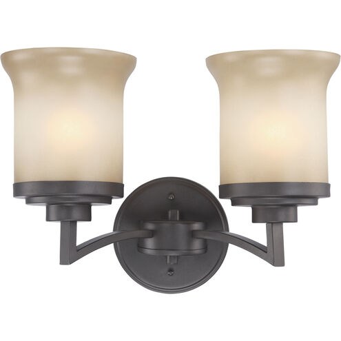 Harmony 2 Light 14 inch Dark Chocolate Bronze Vanity Light Wall Light