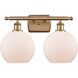 Ballston Athens LED 16 inch Brushed Brass Bath Vanity Light Wall Light in Matte White Glass, Ballston