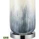 Cason Bay 27 inch 9.00 watt Blue with Brushed Steel Table Lamp Portable Light