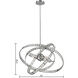 Saturn 6 Light 24 inch Chrome with Clear Chandelier Ceiling Light