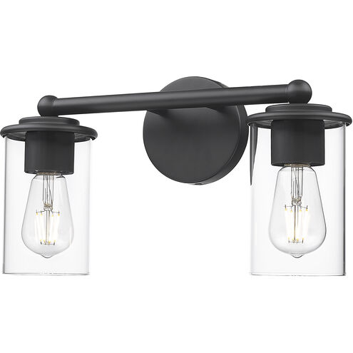 Thayer 2 Light 16 inch Matte Black Vanity Wall Light