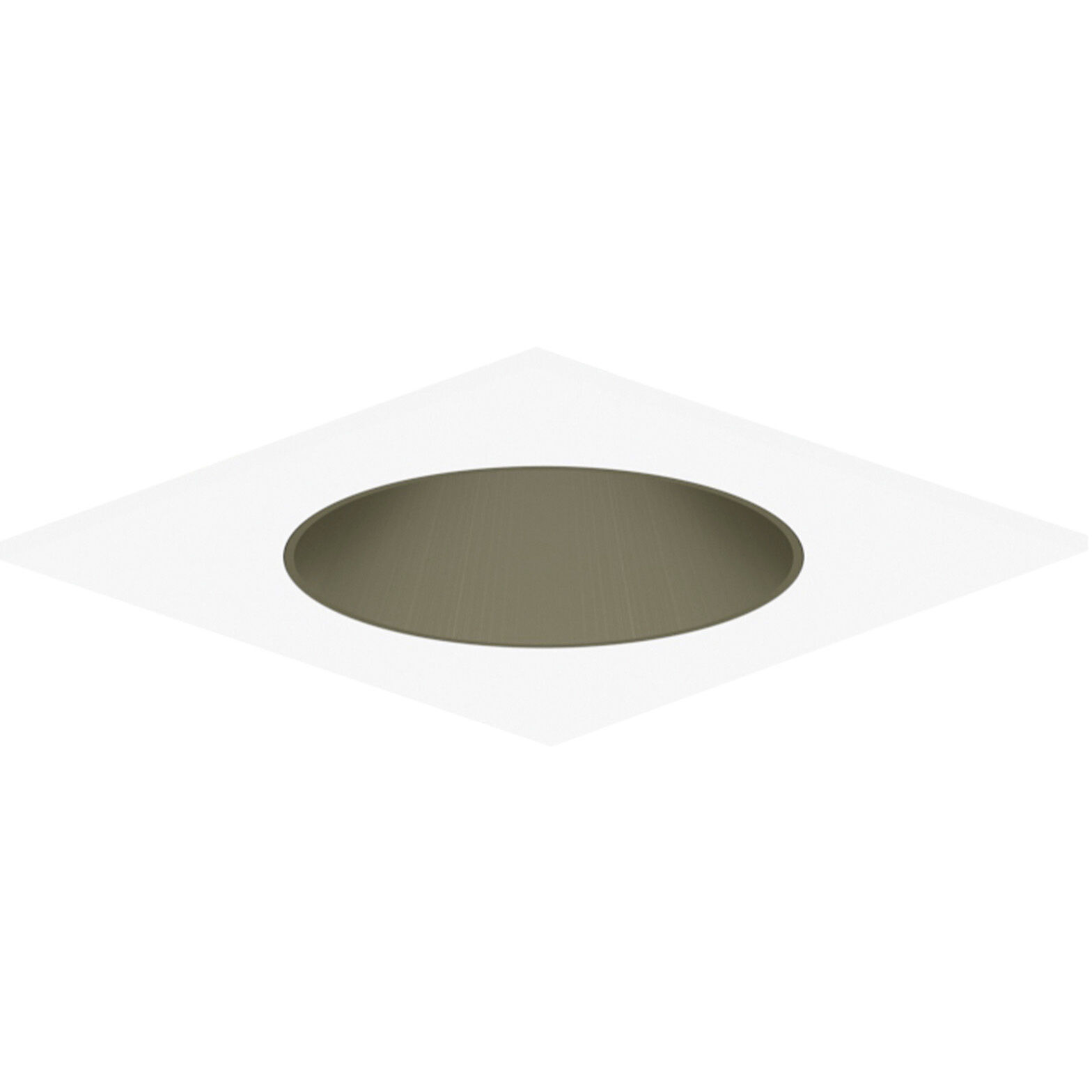 Pearl Champagne Haze Reflector / Bright White Flange LED Square Retrofit Reflector with Round Aperture in 3000K, Champagne Haze / Bright White, 4" Retrofit