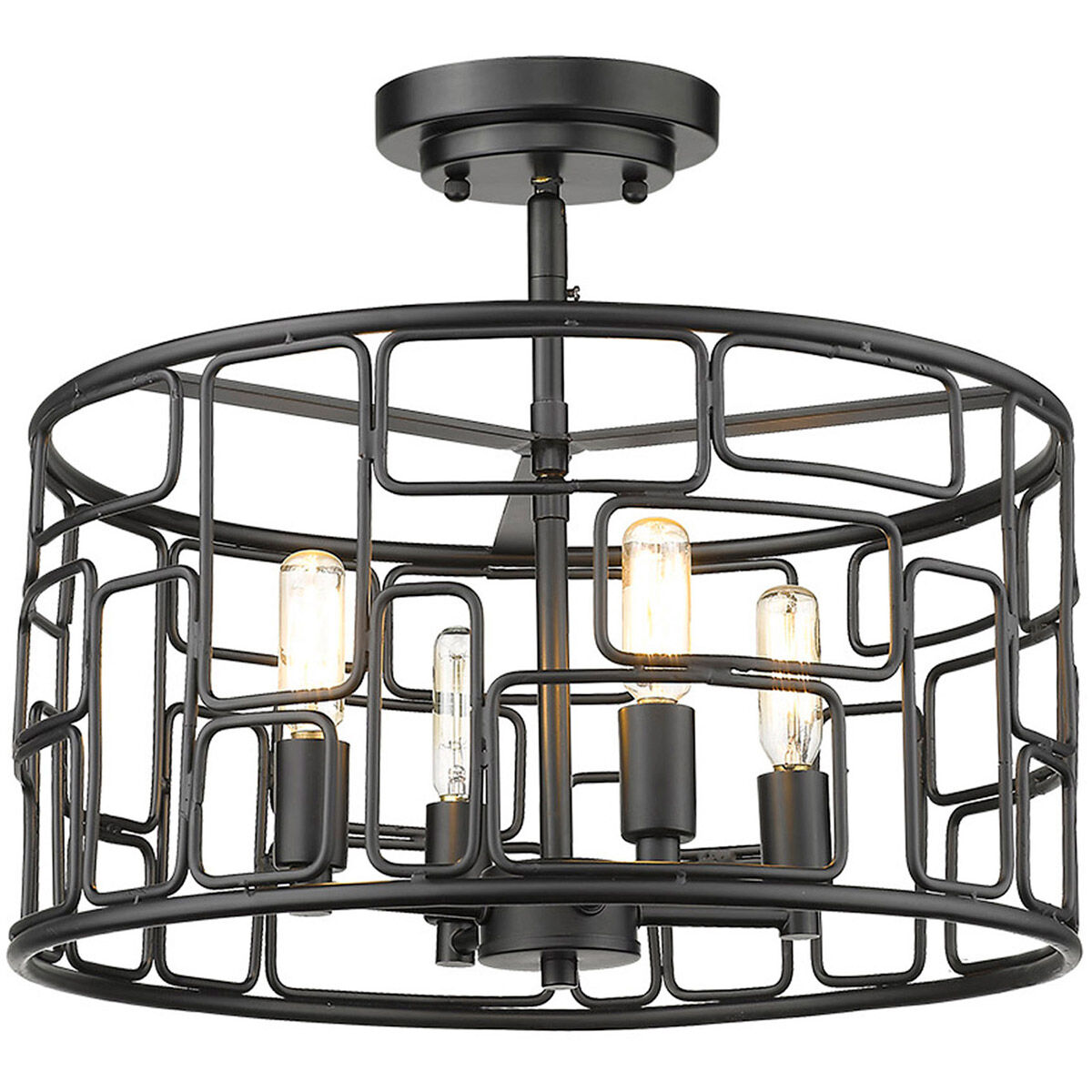 Amoret 4 Light 16 inch Matte Black Convertible Pendant Ceiling Light