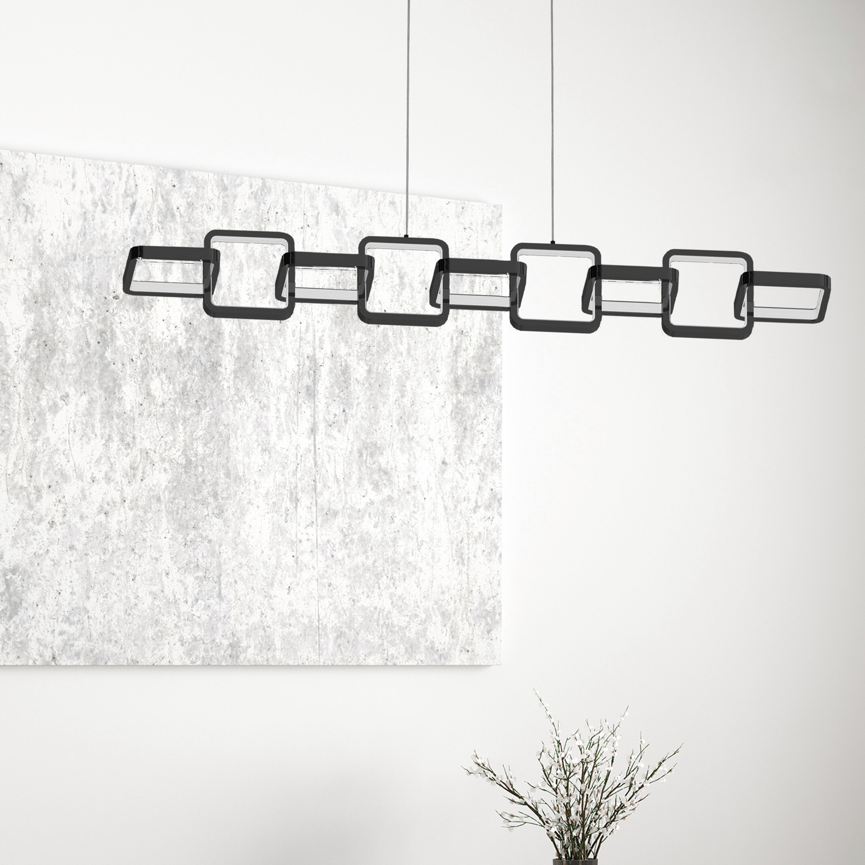 Patsy LED 43.25 inch Matte Black Horizontal Pendant Ceiling Light