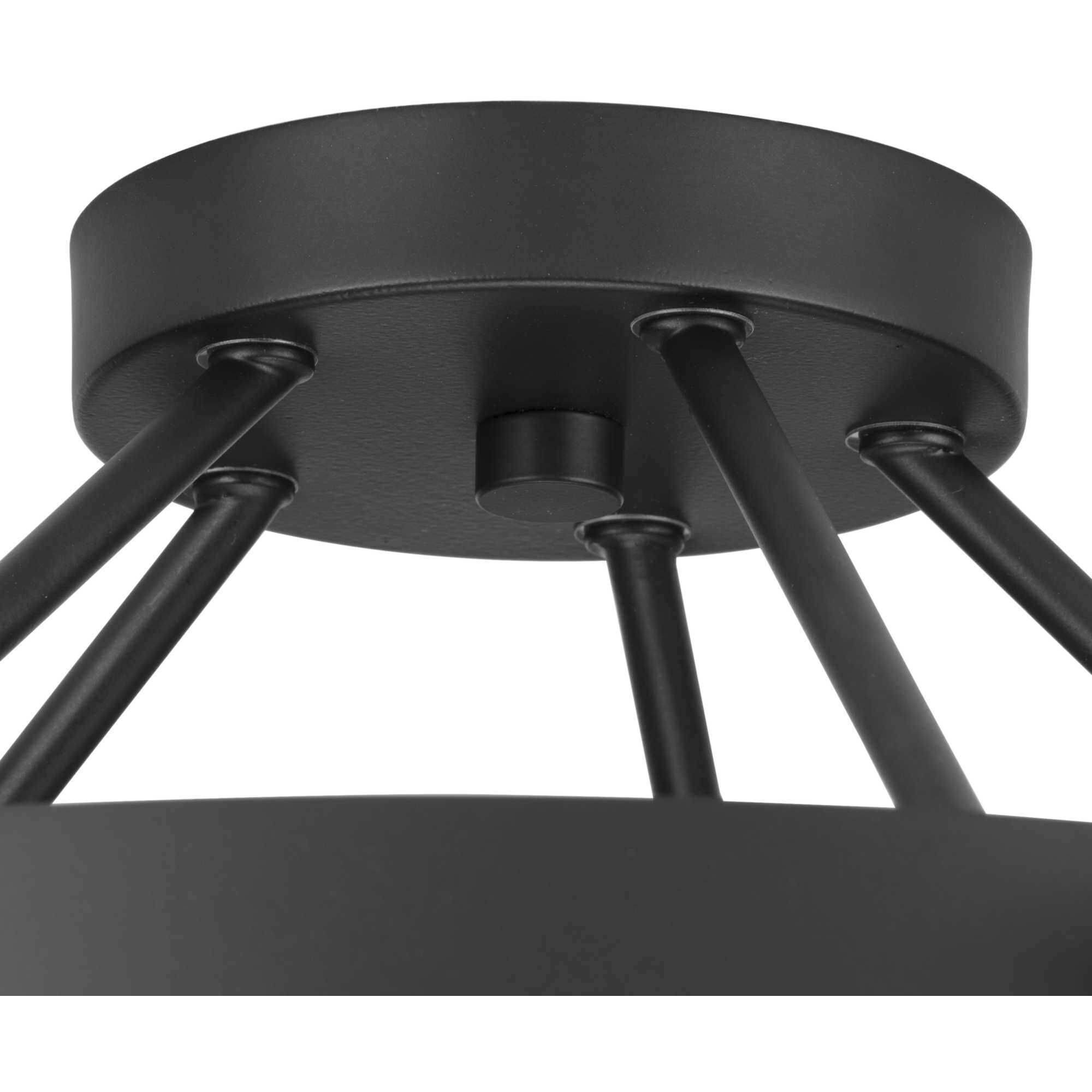 Breckenridge 5 Light 22.5 inch Matte Black Semi-Flush Mount Ceiling Light, Design Series