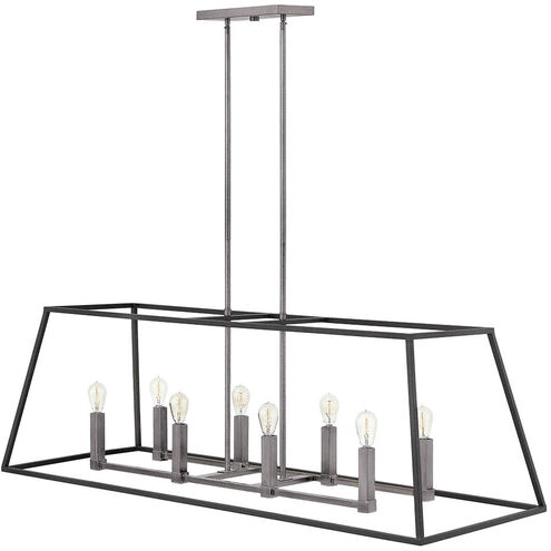 Fulton 8 Light 48 inch Aged Zinc with Antique Nickel Indoor Linear Foyer Light Ceiling Light
