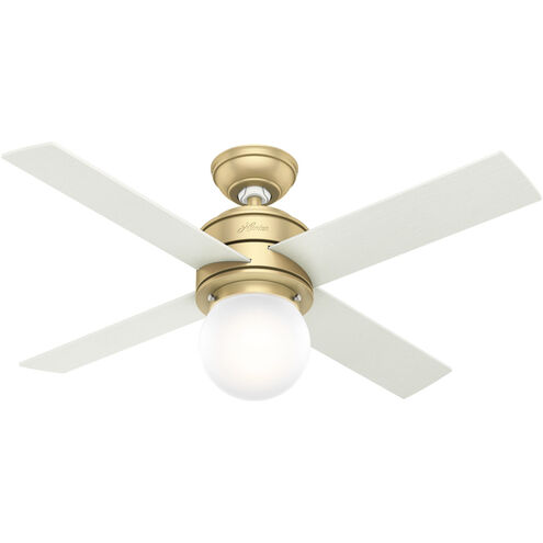 Hepburn 44 inch Modern Brass with Aged Oak/White Grain Blades Ceiling Fan