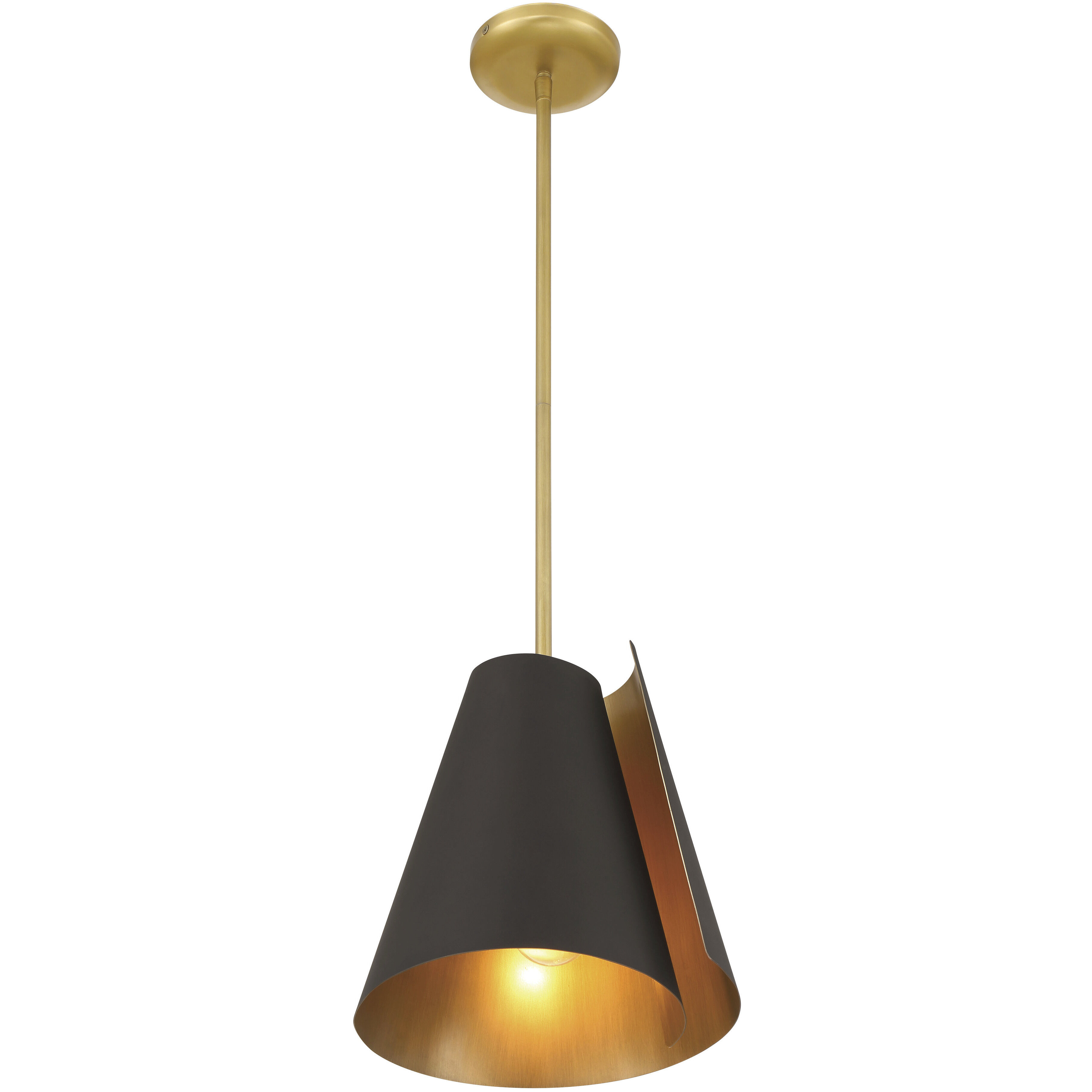 Hillcrest 1 Light 12 inch Legacy Brass and Dark Bronze Pendant Ceiling Light