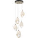 Chrysalis 5 Light 16.1 inch Soft Gold Pendant Ceiling Light in White Crystal, Long Pipe