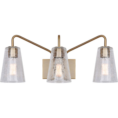 Everly 3 Light 24 inch Gold Vanity Light Wall Light