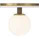 Carnagie LED 12 inch Antique Brass Flush Mount Ceiling Light