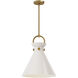 Alora Mood Emerson 1 Light 14 inch Aged Gold Pendant Ceiling Light in Glossy Opal