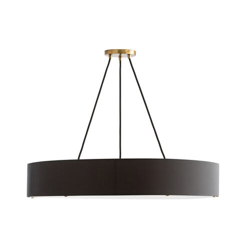 Marsha 6 Light 36 inch Matte Black and Antique Brass Chandelier Ceiling Light