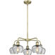 Fenton 5 Light 24.5 inch Antique Brass Chandelier Ceiling Light in Clear