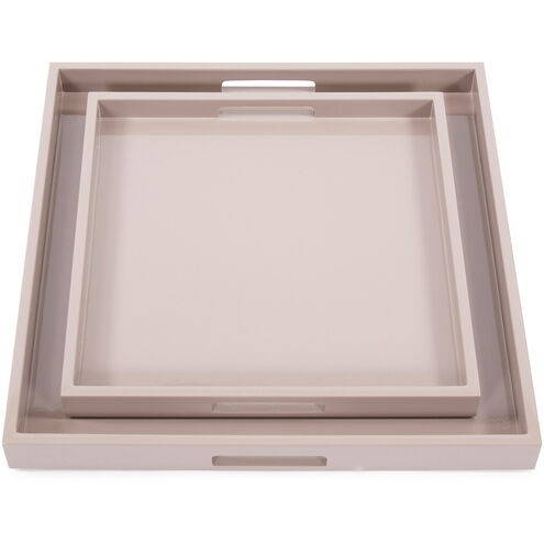 Lacquer Glossy Taupe Tray, Set of 2