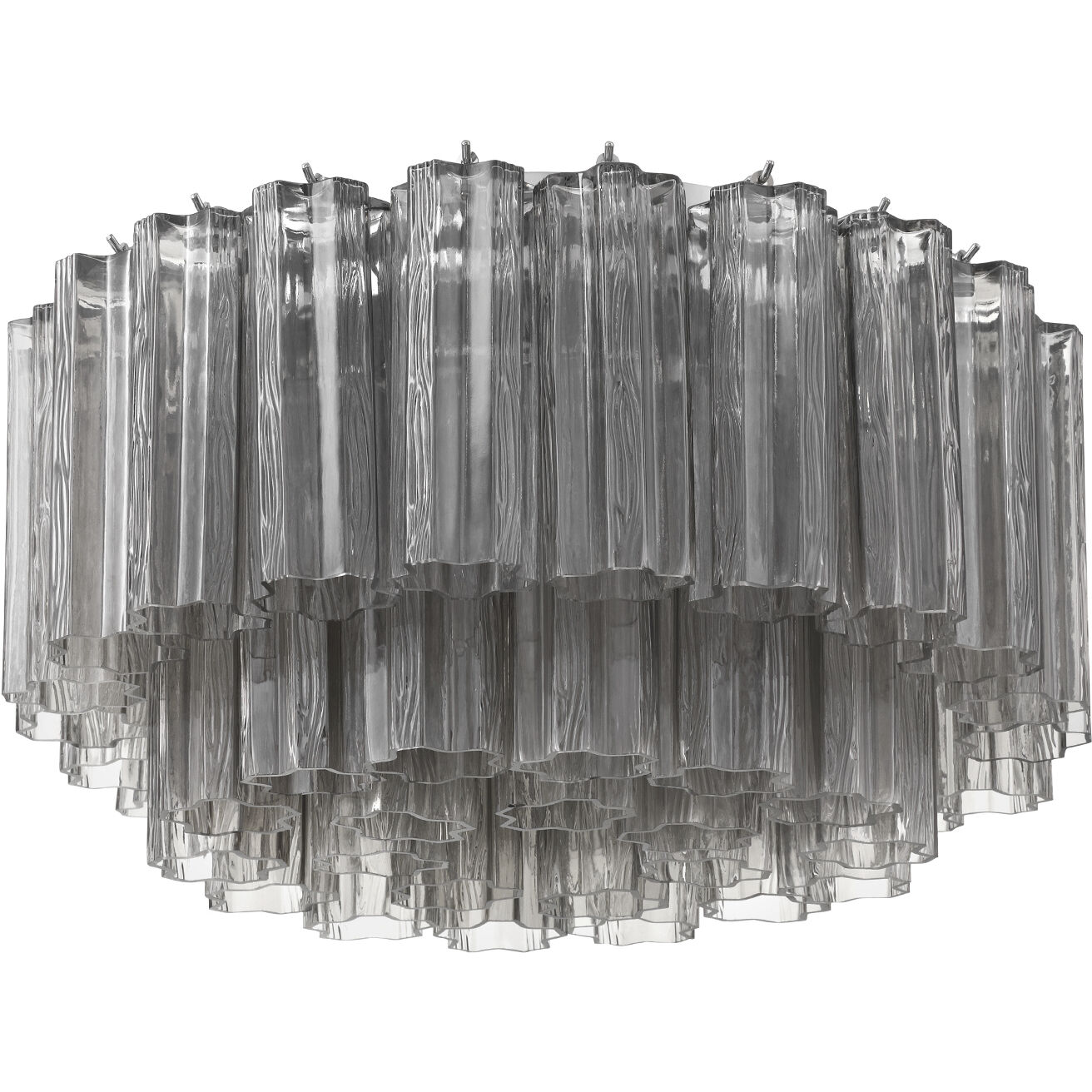 Addis 7 Light 22.25 inch Polished Chrome Flush Ceiling Light in Tronchi Glass Smoke
