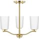 Adley 3 Light 18.12 inch Satin Brass Semi-Flush Convertible Light Ceiling Light