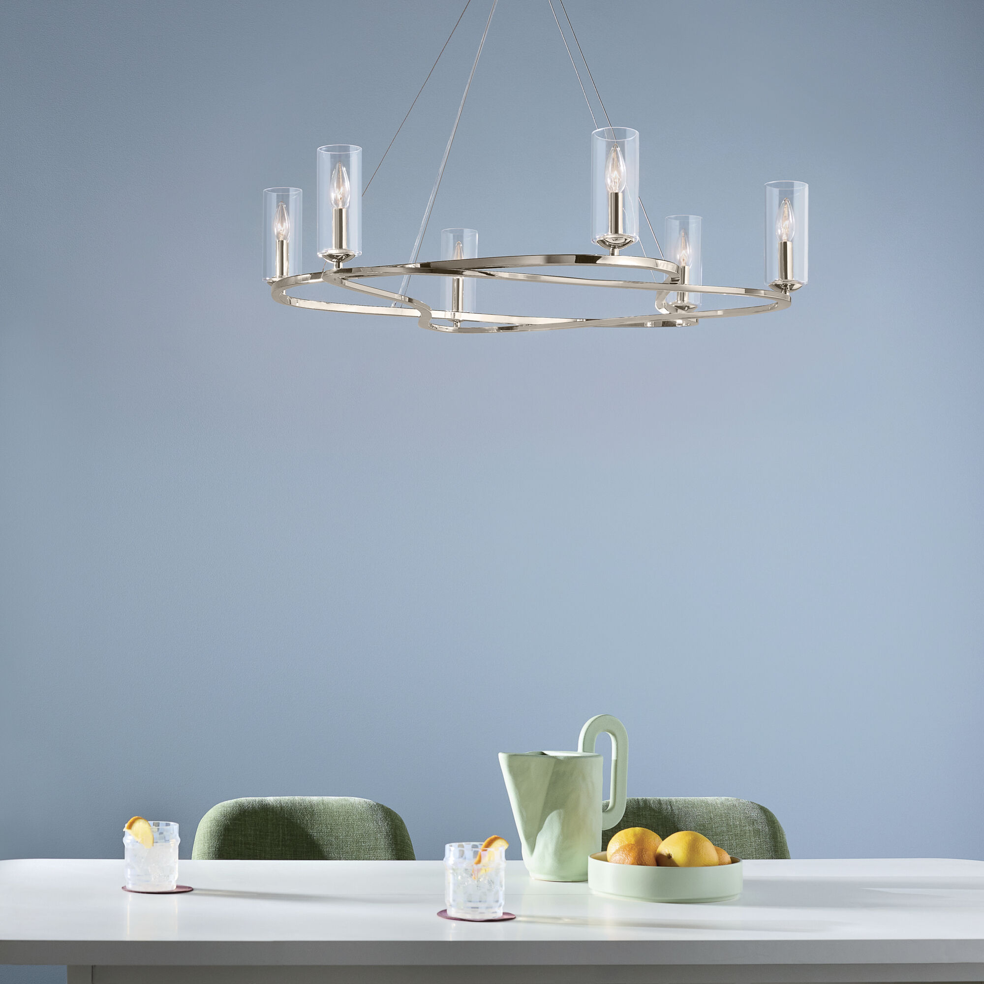 Harpin 6 Light Polished Nickel Chandelier Ceiling Light