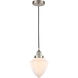 Edison Bullet 1 Light 8 inch Brushed Satin Nickel Mini Pendant Ceiling Light
