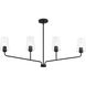 Celino Linear Chandelier Ceiling Light in Black