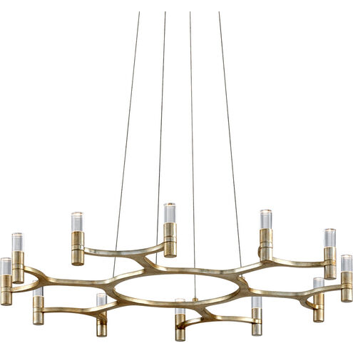 Nexus 12 Light 38 inch Warm Silver Leaf Chandelier Ceiling Light