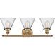 Ballston Large Cone LED 26 inch Brushed Brass Bath Vanity Light Wall Light in Clear Glass