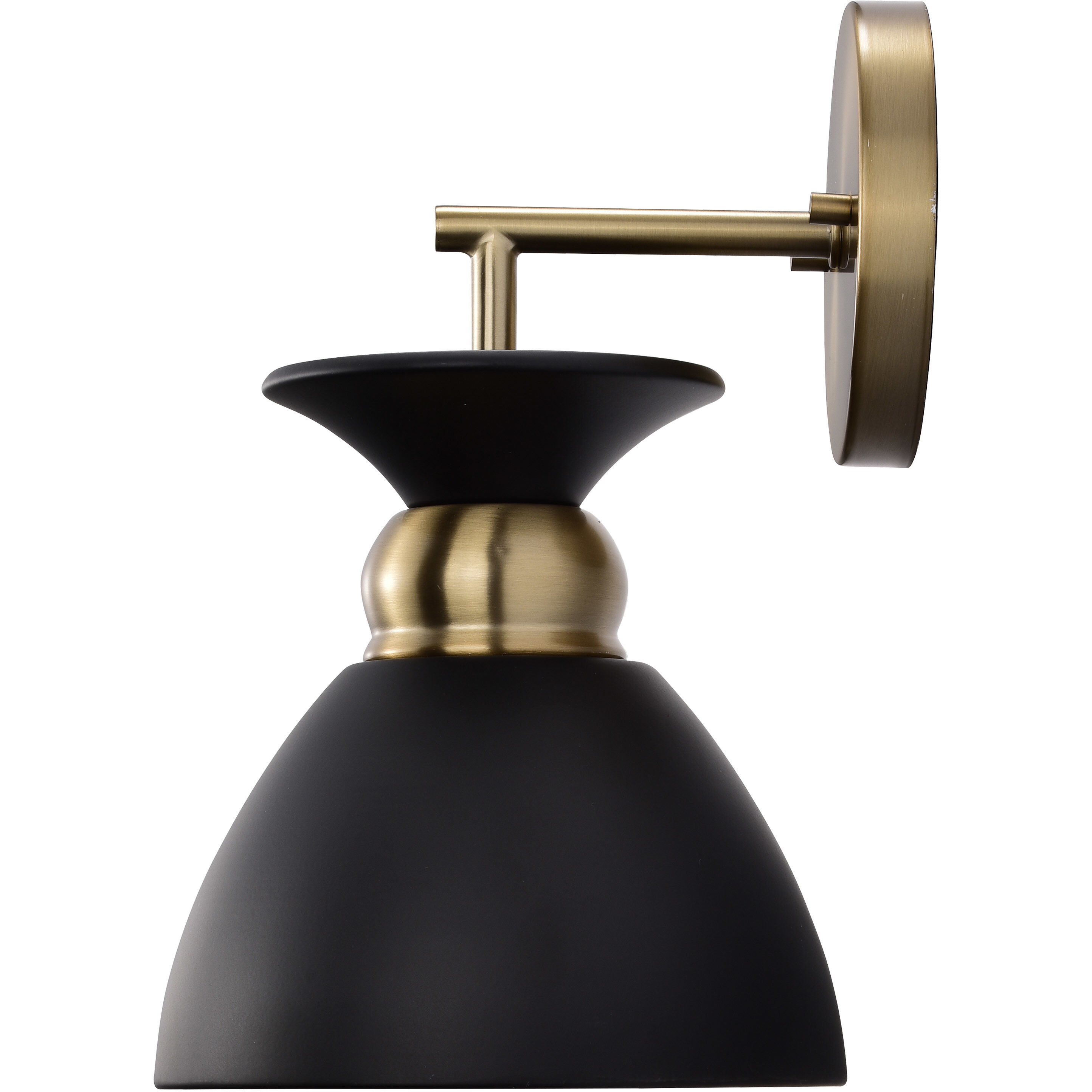 Perkins 1 Light 7 inch Matte Black/Burnished Brass Bathroom Vanity Lights Wall Light