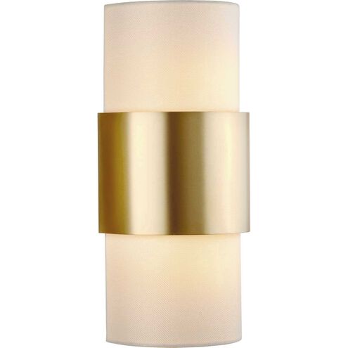 Silva 2 Light 7.87 inch Brushed Bronze Wall Sconce Wall Light, Design Series