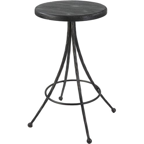 Sona 26 inch Matte Black and Natural Aged Black Counter Stool