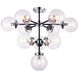 Maru 10 Light 30 inch Chrome Chandelier Ceiling Light in Chrome and Clear