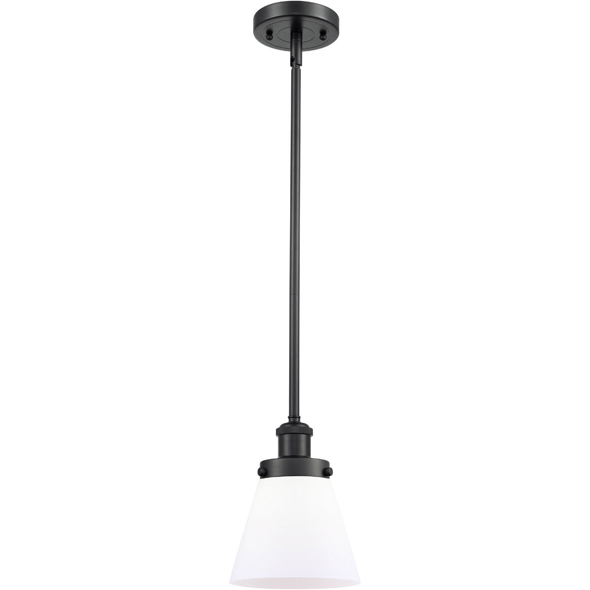 Ballston Small Cone LED 6 inch Matte Black Pendant Ceiling Light in Matte White Glass, Ballston