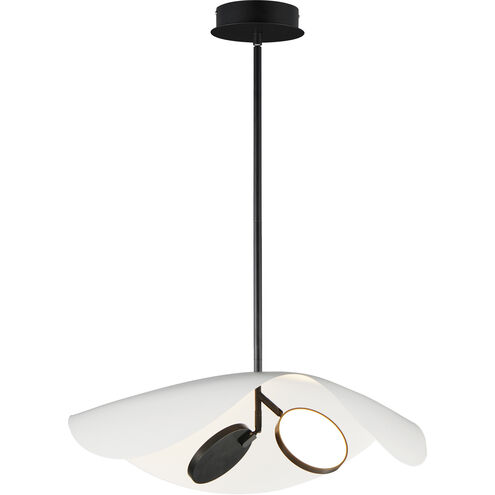 Carmen LED 24 inch Black Single Pendant Ceiling Light in White/Black